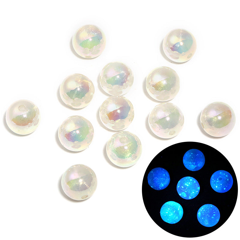 Wholesale 100pcs/pack Luminous 16mm acrylic luminous sparkling round beads diy beads